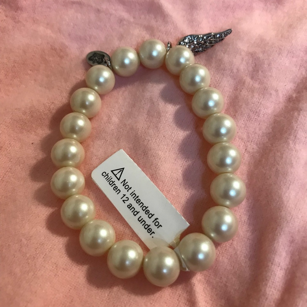 Juicy Couture Faux Pearl Rhinestone Charm Bracelet